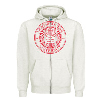 Oatmeal Heather Northeastern University Zipper Hoodie - ArtChic
