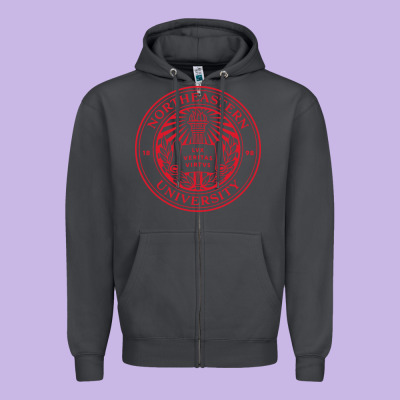 Northeastern University Zipper Hoodie Designed By Artchic