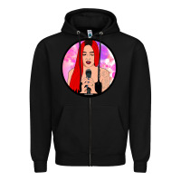Black red hair girl singing Zipper Hoodie - ArtChic