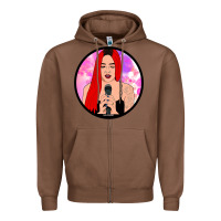 Chestnut red hair girl singing Zipper Hoodie - ArtChic