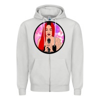 Dove Grey red hair girl singing Zipper Hoodie - ArtChic