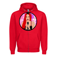 Red red hair girl singing Zipper Hoodie - ArtChic