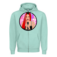 Seafoam red hair girl singing Zipper Hoodie - ArtChic