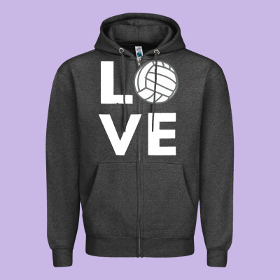 Girls Love Volleyball Zipper Hoodie Designed By Artchic