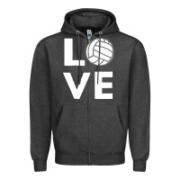 Charcoal Heather girls love volleyball Zipper Hoodie - ArtChic