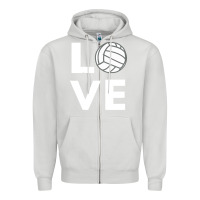 Dove Grey girls love volleyball Zipper Hoodie - ArtChic
