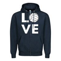 Navy girls love volleyball Zipper Hoodie - ArtChic