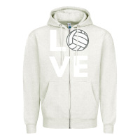 Oatmeal Heather girls love volleyball Zipper Hoodie - ArtChic