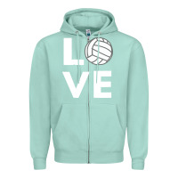 Seafoam girls love volleyball Zipper Hoodie - ArtChic
