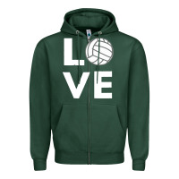 Sports Green girls love volleyball Zipper Hoodie - ArtChic