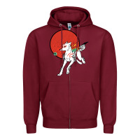 Burgundy Okami Zipper Hoodie - ArtChic