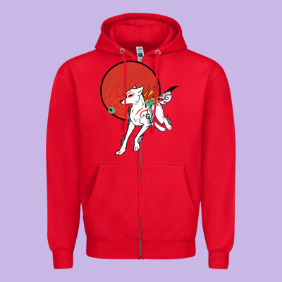 Okami Zipper Hoodie Designed By Artchic