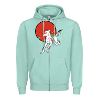 Seafoam Okami Zipper Hoodie - ArtChic