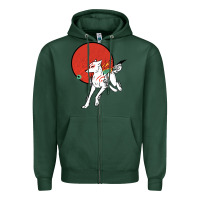 Sports Green Okami Zipper Hoodie - ArtChic