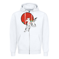 White Okami Zipper Hoodie - ArtChic