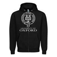 Black oxford university campus Zipper Hoodie - ArtChic