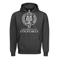 Charcoal Heather oxford university campus Zipper Hoodie - ArtChic