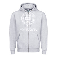 Heather Grey oxford university campus Zipper Hoodie - ArtChic