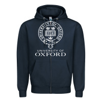 Navy oxford university campus Zipper Hoodie - ArtChic