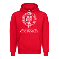 Red oxford university campus Zipper Hoodie - ArtChic