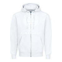 White oxford university campus Zipper Hoodie - ArtChic