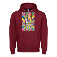 Burgundy different drummer   peter max Zipper Hoodie - ArtChic