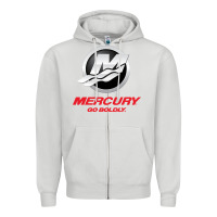 Dove Grey Mercury Marine Outboard Boat Zipper Hoodie - ArtChic
