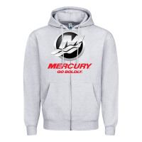 Heather Grey Mercury Marine Outboard Boat Zipper Hoodie - ArtChic