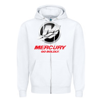White Mercury Marine Outboard Boat Zipper Hoodie - ArtChic