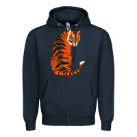 Navy tiger Zipper Hoodie - ArtChic