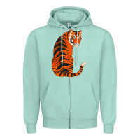 Seafoam tiger Zipper Hoodie - ArtChic