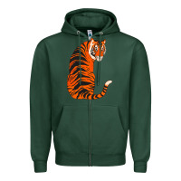 Sports Green tiger Zipper Hoodie - ArtChic