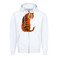 White tiger Zipper Hoodie - ArtChic
