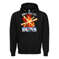 Black hot cross buns t shirt Zipper Hoodie - ArtChic