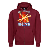 Burgundy hot cross buns t shirt Zipper Hoodie - ArtChic