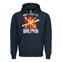 Navy hot cross buns t shirt Zipper Hoodie - ArtChic
