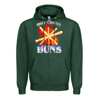 Sports Green hot cross buns t shirt Zipper Hoodie - ArtChic
