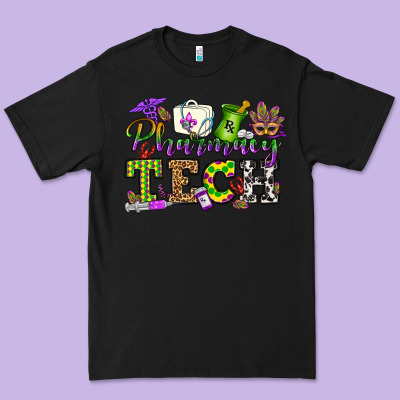 Mardi Gras Pharmacy Tech Premium Tee Designed By Oliviacreatesart