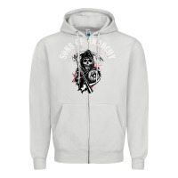 Dove Grey horror skull sons of anarchy Zipper Hoodie - ArtChic