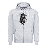 Heather Grey horror skull sons of anarchy Zipper Hoodie - ArtChic