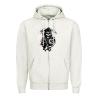 Oatmeal Heather horror skull sons of anarchy Zipper Hoodie - ArtChic