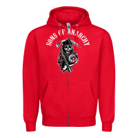 Red horror skull sons of anarchy Zipper Hoodie - ArtChic