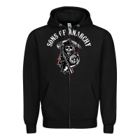 Black horror skull sons of anarchy Zipper Hoodie - ArtChic