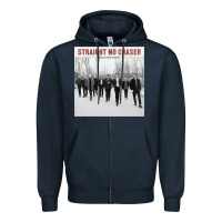 Navy Straight No Chaser Social Christmasing Zipper Hoodie - ArtChic