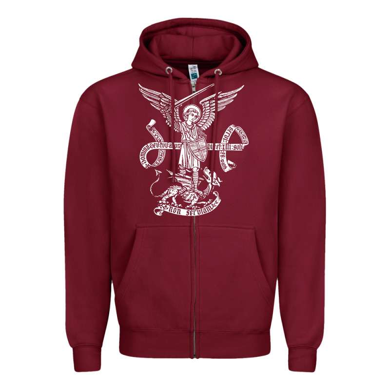 St Michael Archangel Catholic Angel Defend Us Zipper Hoodie by ArtChic | Teevron