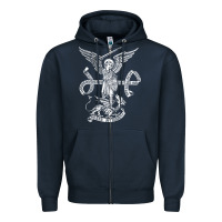Navy st michael archangel catholic angel defend us Zipper Hoodie - ArtChic