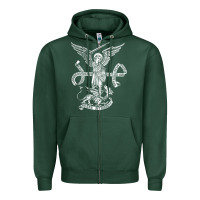 Sports Green st michael archangel catholic angel defend us Zipper Hoodie - ArtChic