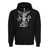 Black st michael archangel catholic angel defend us Zipper Hoodie - ArtChic