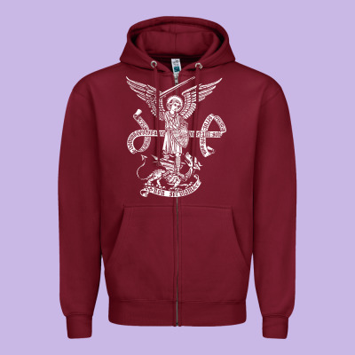 St Michael Archangel Catholic Angel Defend Us Zipper Hoodie Designed By Artchic