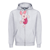 Heather Grey piglet Zipper Hoodie - ArtChic